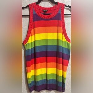🌈 Torrid Rainbow Striped Knit Tank Top